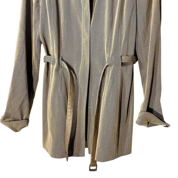 WORTH Light Brown Jacket with belt Size 4 (Wool Blend) - Picture 4 of 7